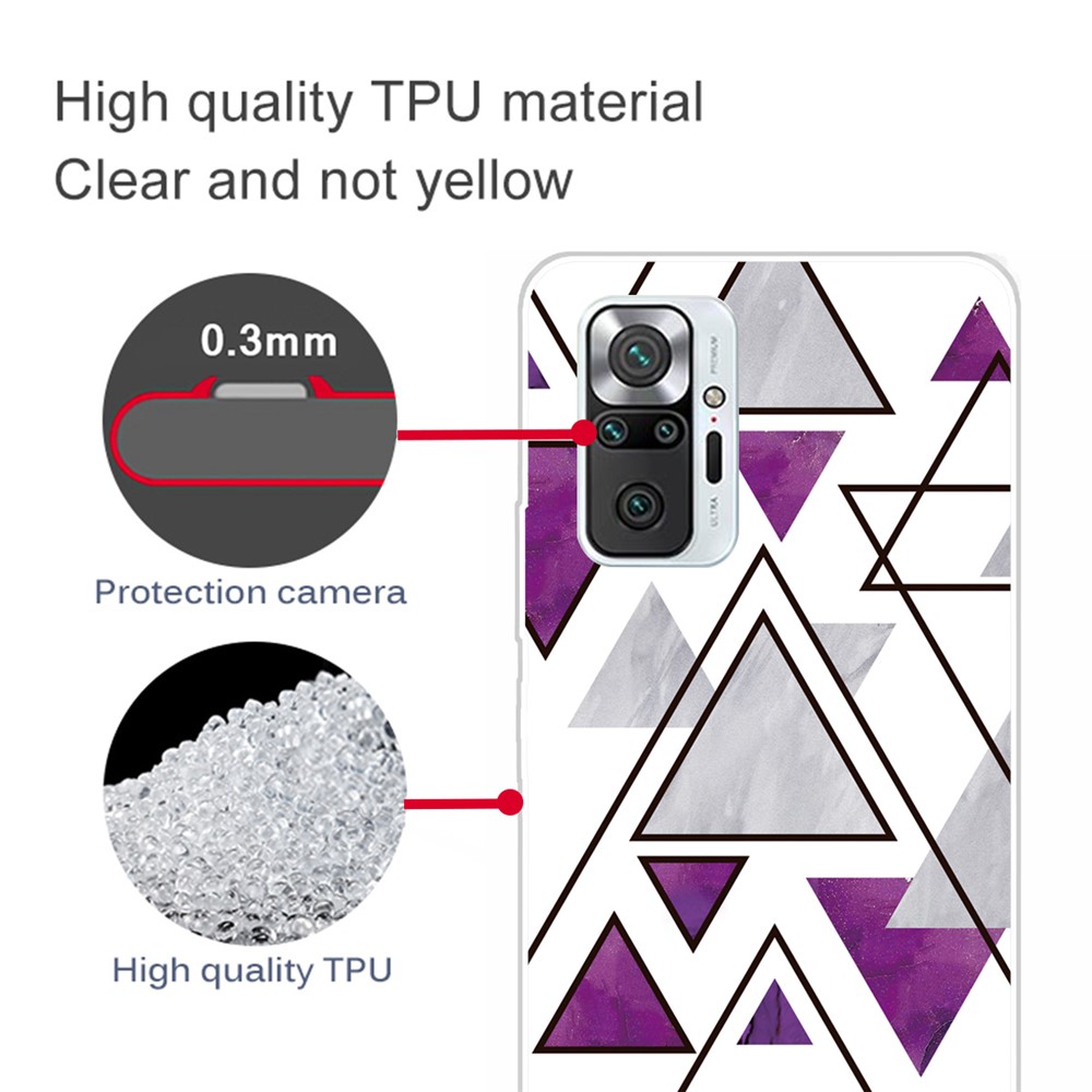 Marble Pattern TPU Case for Xiaomi Redmi Note 10 Pro Max/Redmi Note 10 Pro - Style A-4