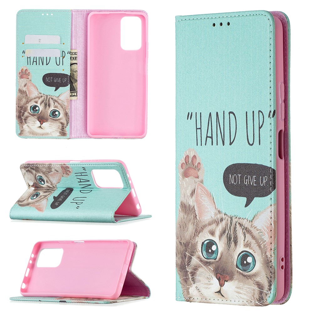 Wallet Design Stylish Pattern Printing Auto-absorbed PU Leather Case with Stand for Xiaomi Redmi Note 10 Pro/Note 10 Pro Max - Cat-9