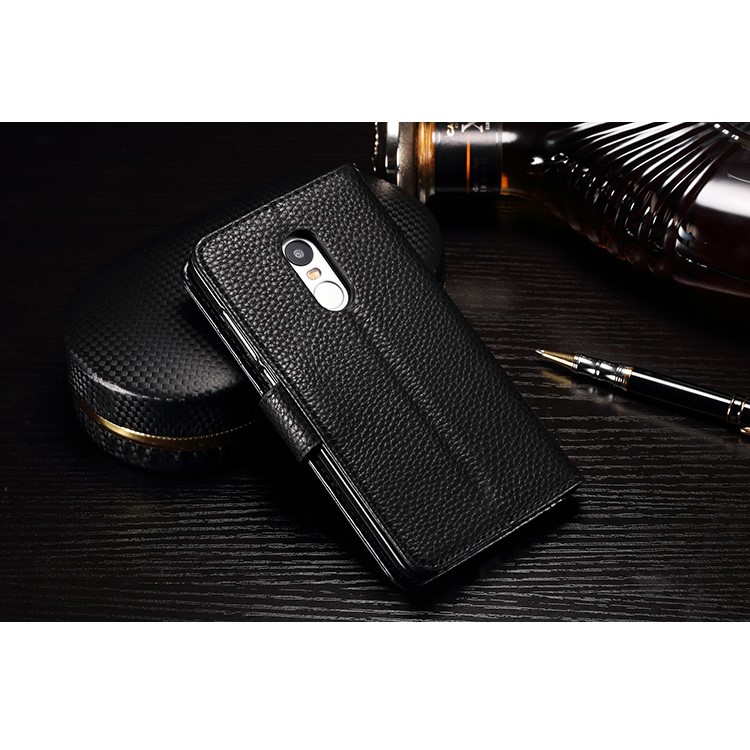Splicing Wallet Leather Stand Case for Xiaomi Redmi Note 4 - Black-2