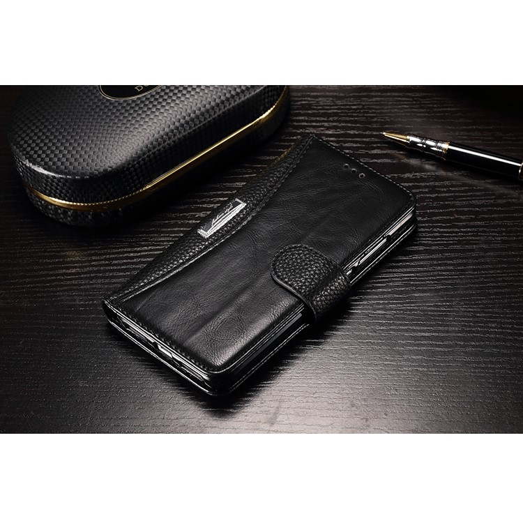 Splicing Wallet Leather Stand Case for Xiaomi Redmi Note 4 - Black-3