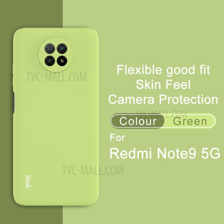 IMAK UC-2 Serie Coir Cover Soft TPU Colorfulfure Pour Xiaomi Redmi Note 9 5G / Note 9T 5G - Vert-5