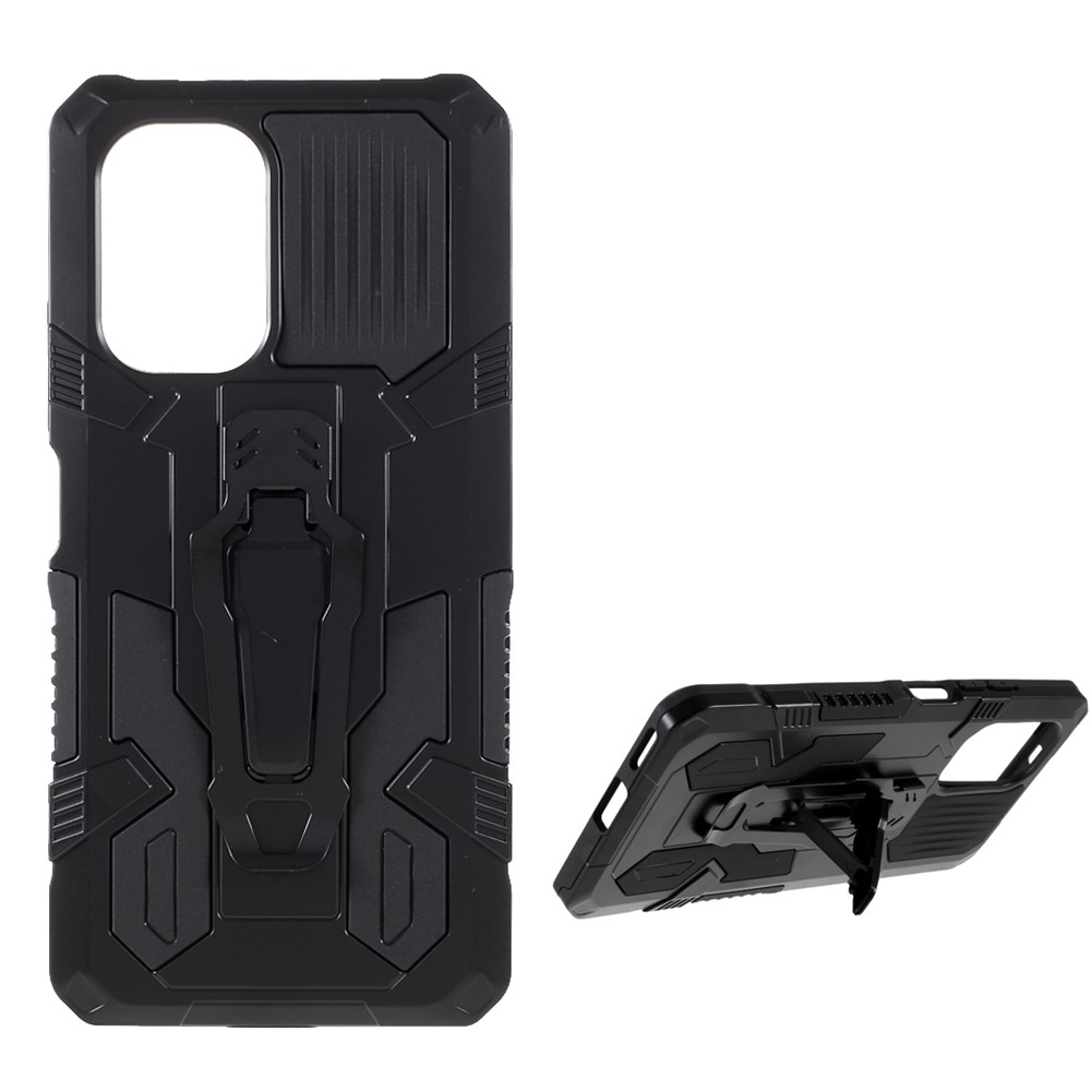 Well-Protected Hybrid Phone Case Shell with Back Clip Kickstand Design for Xiaomi Redmi K40/K40 Pro/Poco F3 - Black-1