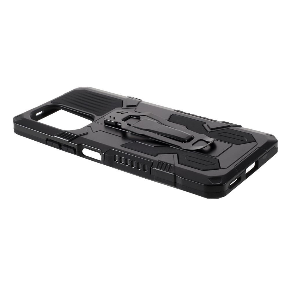 Well-Protected Hybrid Phone Case Shell with Back Clip Kickstand Design for Xiaomi Redmi K40/K40 Pro/Poco F3 - Black-4