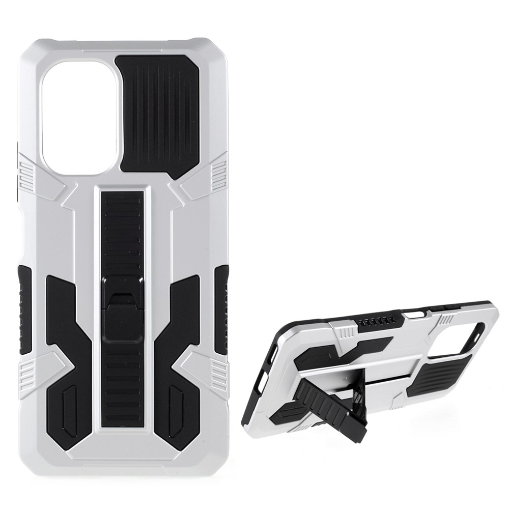 Four Corner Anti-Drop Airbag Vanguard Hybrid Mobile Case with Kickstand for Xiaomi Redmi K40/K40 Pro/Poco F3 - Silver-1