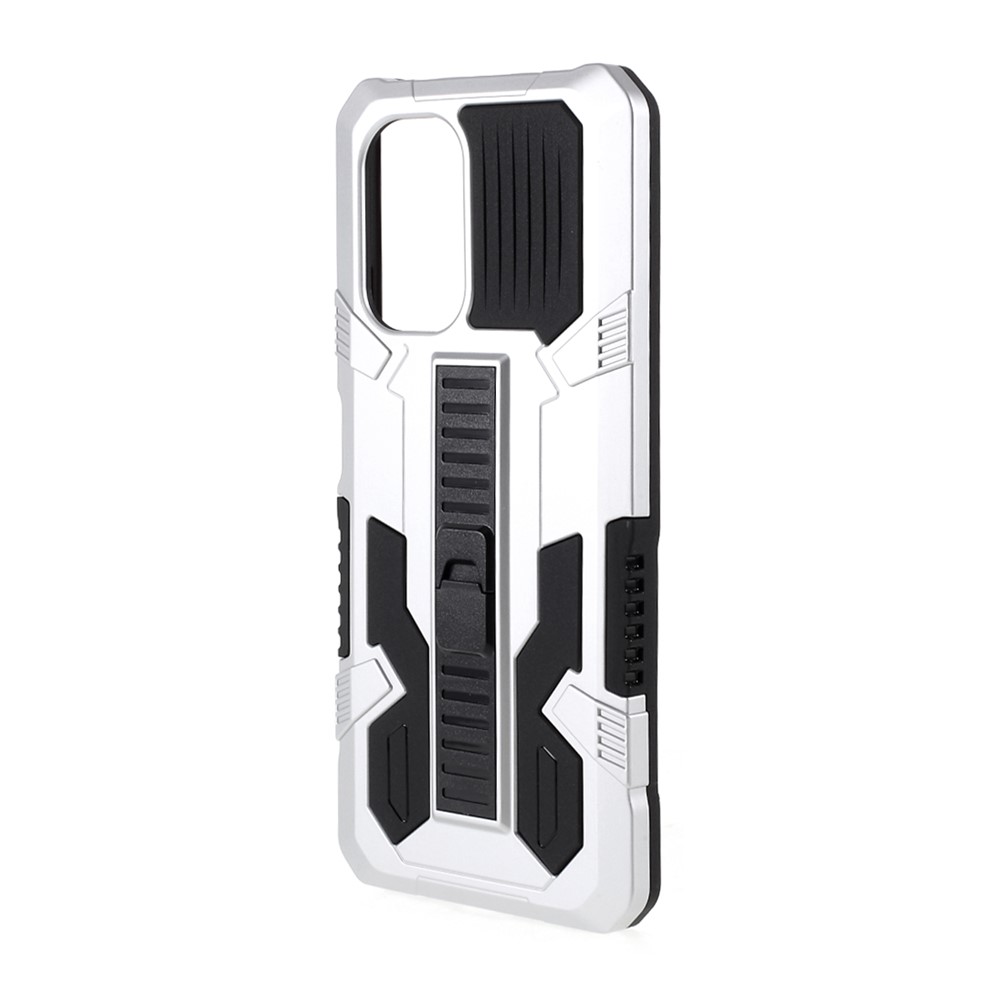 Four Corner Anti-Drop Airbag Vanguard Hybrid Mobile Case with Kickstand for Xiaomi Redmi K40/K40 Pro/Poco F3 - Silver-2