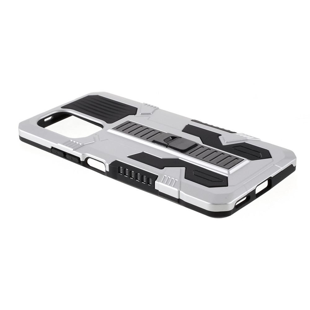 Four Corner Anti-Drop Airbag Vanguard Hybrid Mobile Case with Kickstand for Xiaomi Redmi K40/K40 Pro/Poco F3 - Silver-4