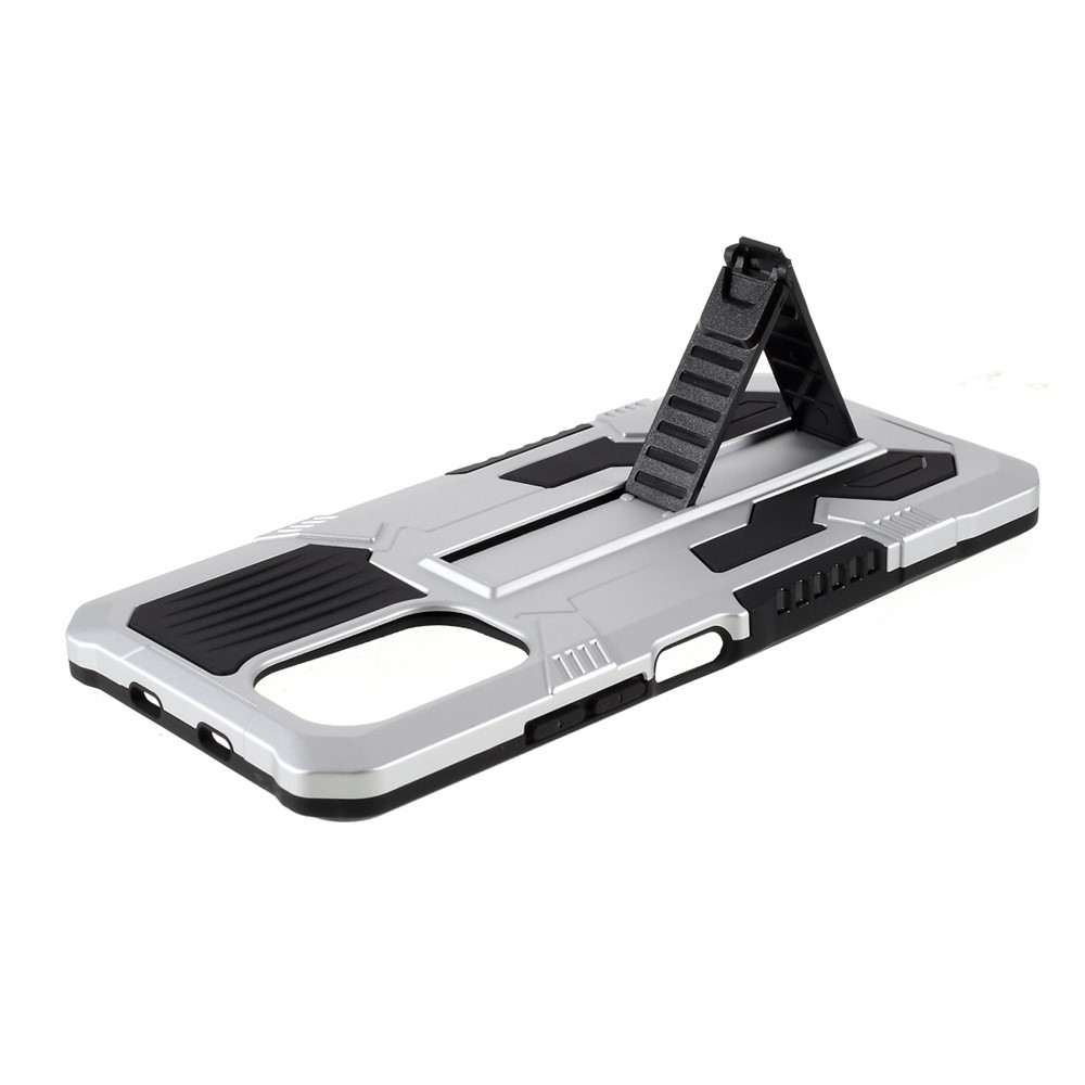 Four Corner Anti-Drop Airbag Vanguard Hybrid Mobile Case with Kickstand for Xiaomi Redmi K40/K40 Pro/Poco F3 - Silver-6