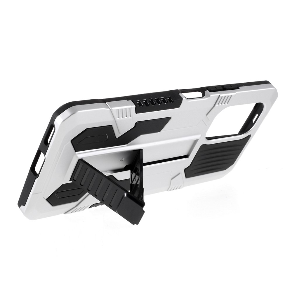 Four Corner Anti-Drop Airbag Vanguard Hybrid Mobile Case with Kickstand for Xiaomi Redmi K40/K40 Pro/Poco F3 - Silver-7