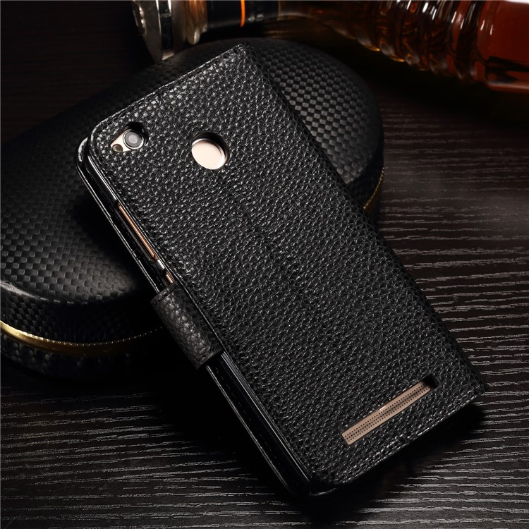 Splicing Wallet Stand Leather Mobile Phone Case for Xiaomi Redmi 4X - Black-2