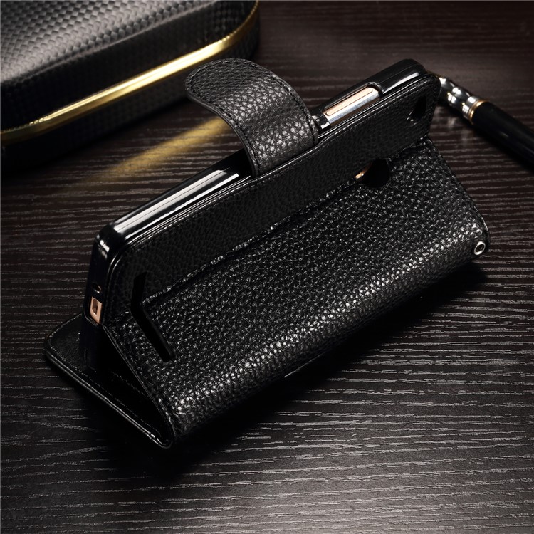 Splicing Wallet Stand Leather Mobile Phone Case for Xiaomi Redmi 4X - Black-3