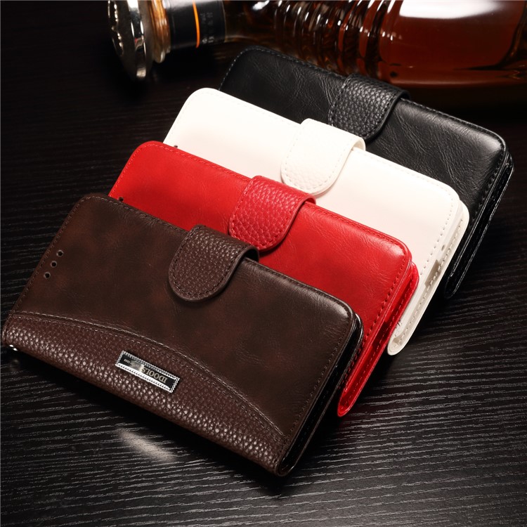 Splicing Wallet Stand Leather Mobile Phone Case for Xiaomi Redmi 4X - Black-4
