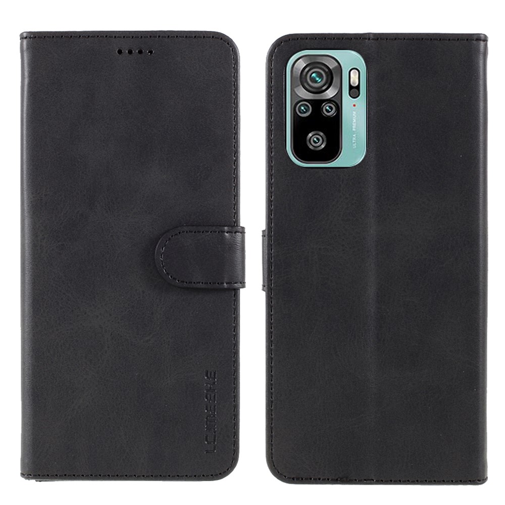 LC.IMEEKE Wallet Stand Leather Phone Casing Shell for Xiaomi Redmi Note 10S / Note 10 4G - Black-1