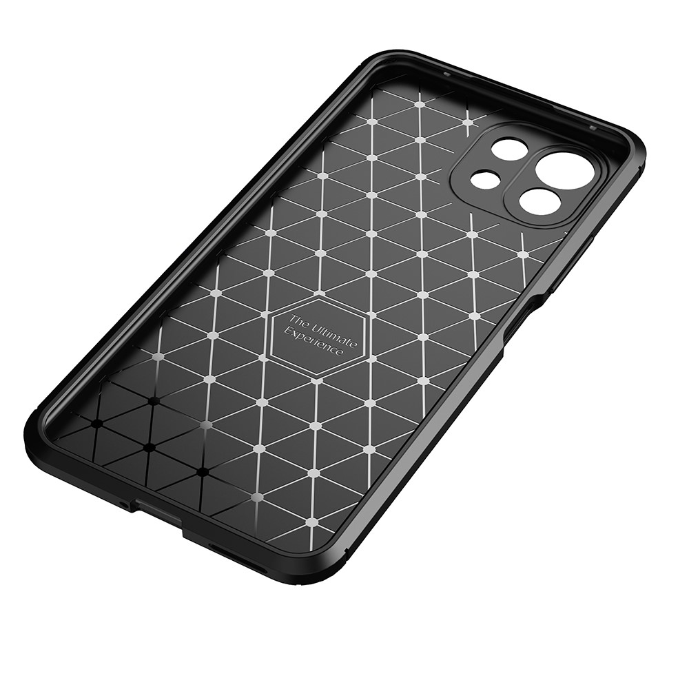 Precise Cut-Out Carbon Fiber Texture Protector TPU Drop-proof Phone Cover for Xiaomi Mi 11 Lite 4G/5G - Black-6