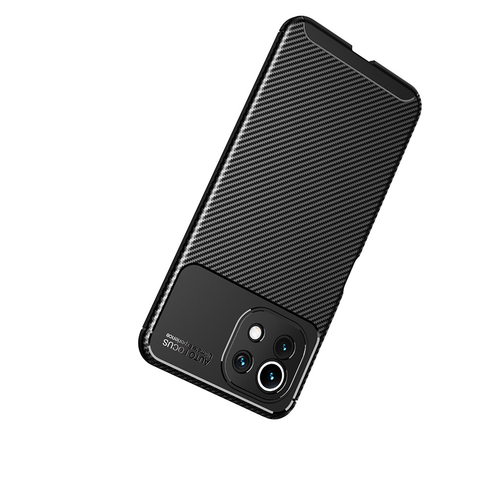 Precise Cut-Out Carbon Fiber Texture Protector TPU Drop-proof Phone Cover for Xiaomi Mi 11 Lite 4G/5G - Black-7