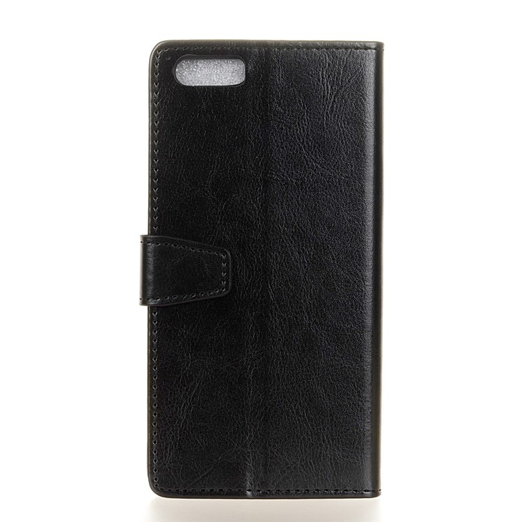 Crazy Horse Wallet Leather Stand Case for Xiaomi Mi 6 - Black-2