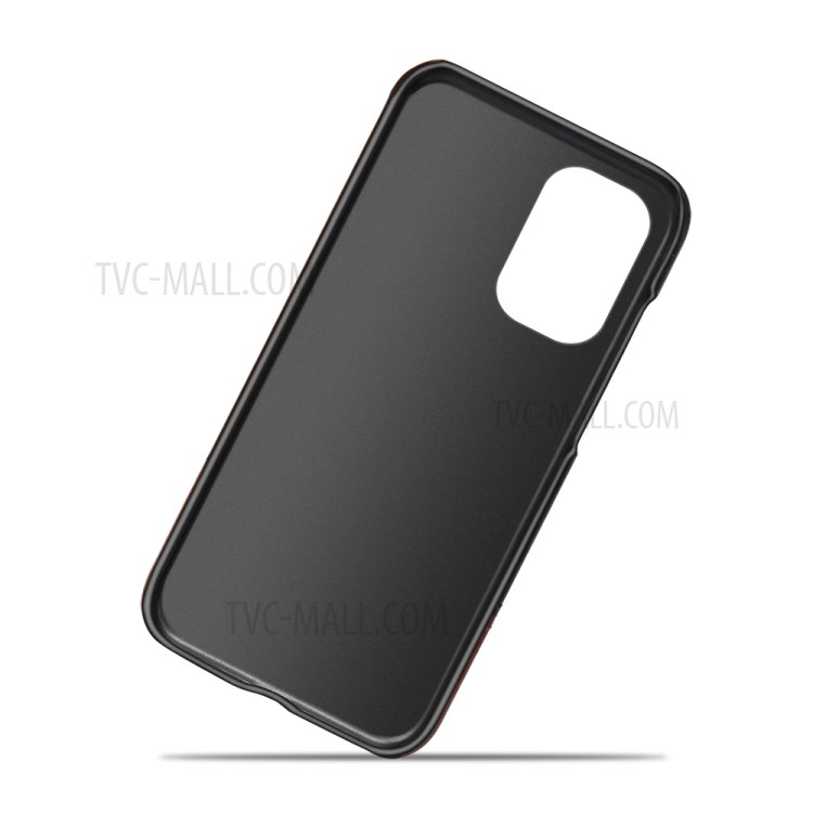 KSQ Dual-color PU Leather Splicing Coated PC Case for Xiaomi Redmi K40/K40 Pro/K40 Pro+/Mi 11i/Poco F3 - Black/Brown-5