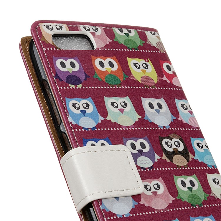 Multiple Owls Pattern Leather Wallet Case for Xiaomi Mi 6 - Purple Background-3