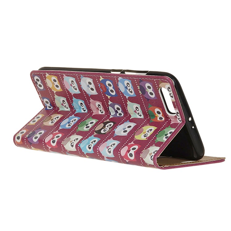 Multiple Owls Pattern Leather Wallet Case for Xiaomi Mi 6 - Purple Background-4