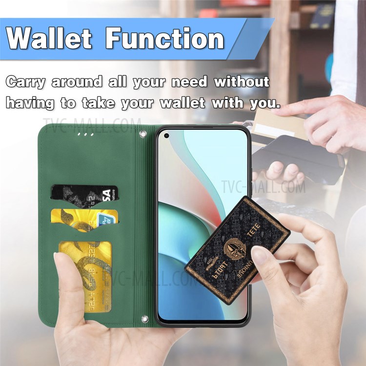Auto-absorbed Vintage PU Leather Phone Casing for Xiaomi Redmi Note 9 5G / Redmi Note 9T 5G - Green-9