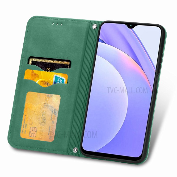 Auto-absorbed Vintage PU Leather Phone Casing for Xiaomi Redmi Note 9 4G (Qualcomm Snapdragon 662) / Redmi 9 Power / Redmi 9T - Green-3