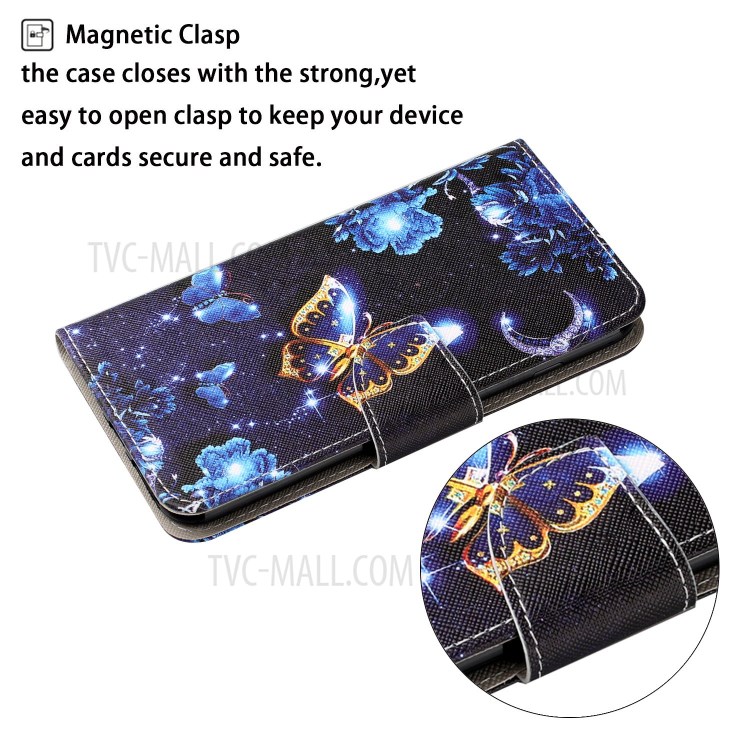 Pattern Printing PU Leather Full Protection Stand Phone Cover Case with Strap for Xiaomi Redmi Note 9 Pro - Butterfly-3