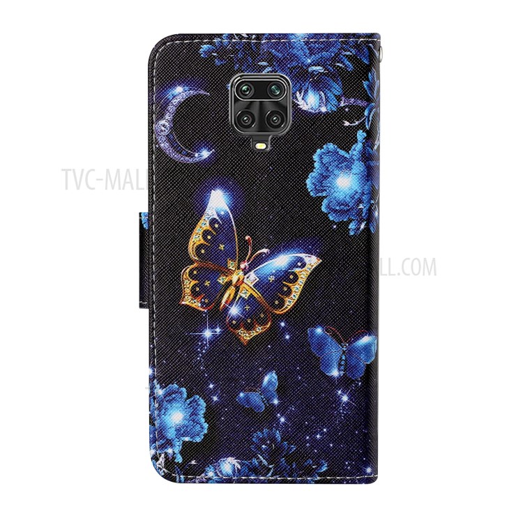 Pattern Printing PU Leather Full Protection Stand Phone Cover Case with Strap for Xiaomi Redmi Note 9 Pro - Butterfly-6