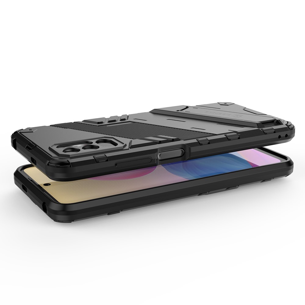 Kickstand Design Anti-Drop PC + TPU Hybrid Phone Case Cover for Xiaomi Redmi Note 10 5G - Black-6