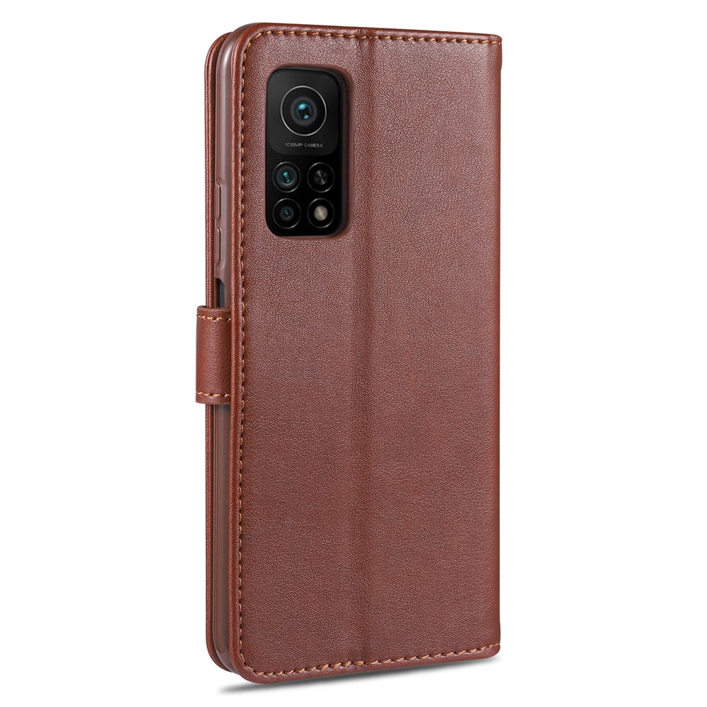 AZNS Protezione Completa Portafoglio Design In Pelle Shell Protettive Per Xiaomi Mi 10t 5G / MI 10T Pro 5G / Redmi K30S - Marrone-10