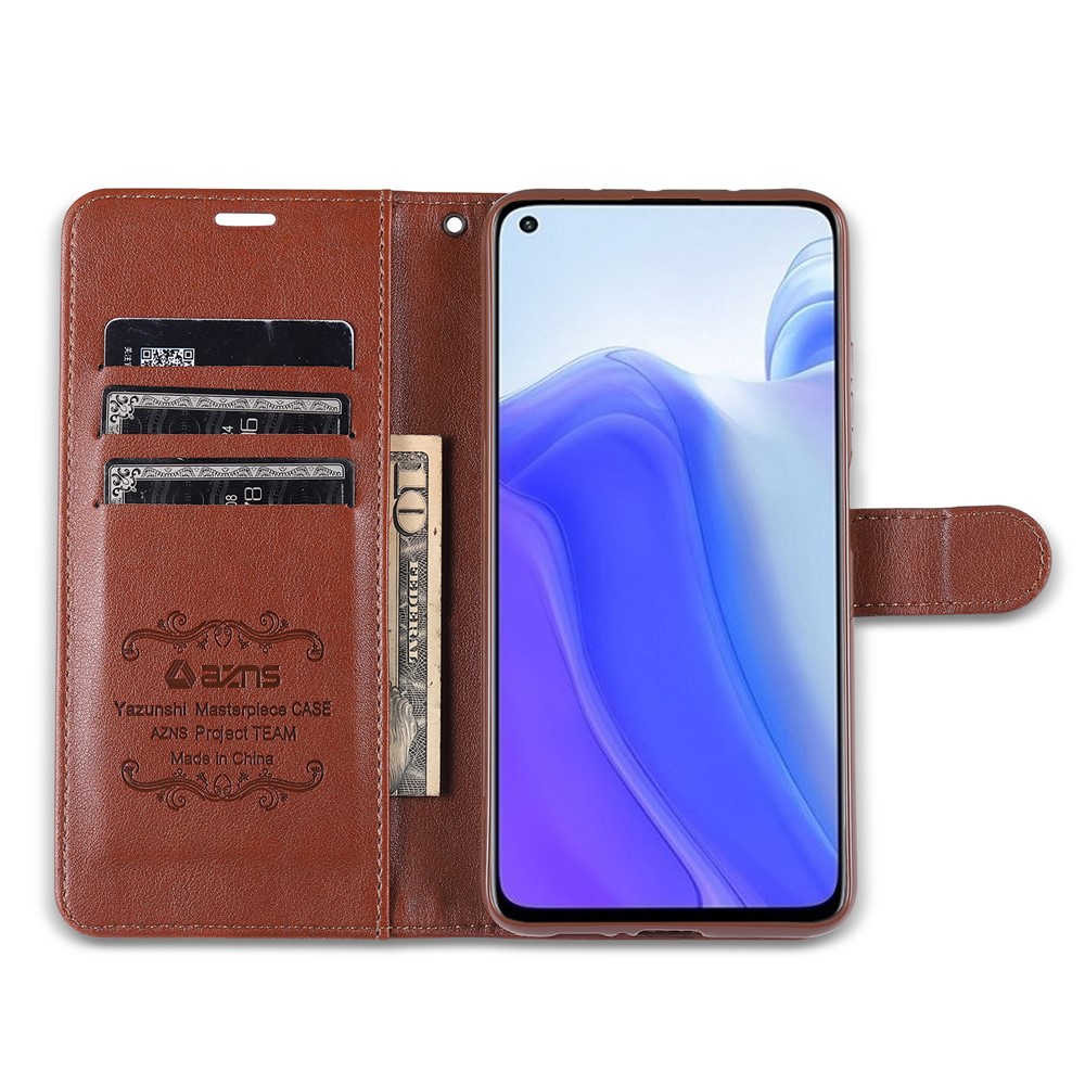 AZNS Protezione Completa Portafoglio Design In Pelle Shell Protettive Per Xiaomi Mi 10t 5G / MI 10T Pro 5G / Redmi K30S - Marrone-6
