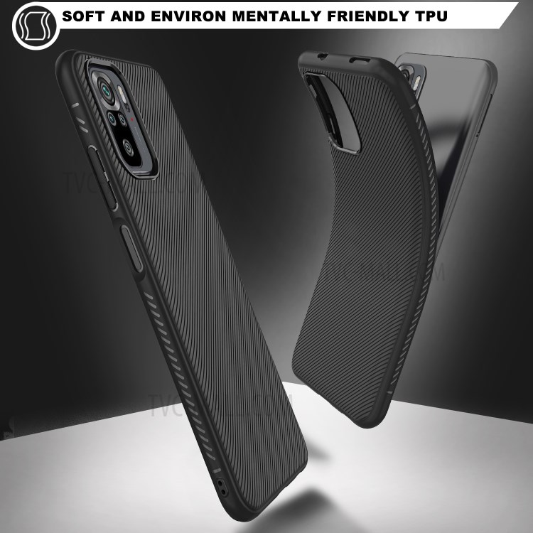 Jazz Series Twill Texture Flexible Super Slim Thicken TPU Case for Xiaomi Redmi Note 10 4G/Note 10S - Black-3