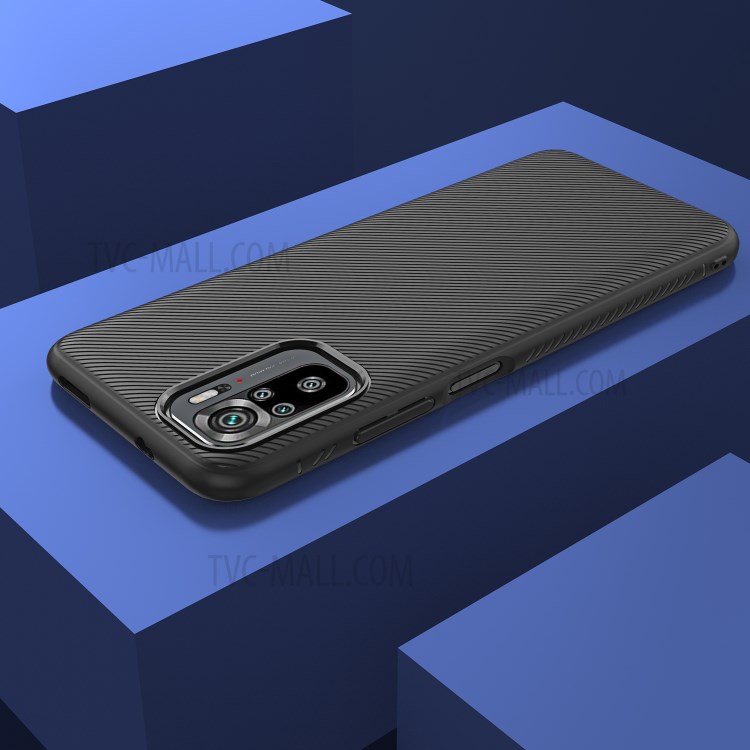 Jazz Series Twill Texture Flexible Super Slim Thicken TPU Case for Xiaomi Redmi Note 10 4G/Note 10S - Black-7