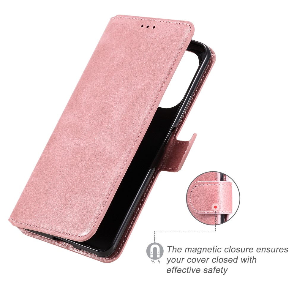 Carteira de Qualidade Flip Leather Phone Case Para Xiaomi Redmi K40 Pro / Redmi K40 / Poco F3 / Mi 11i - Rosa Ouro