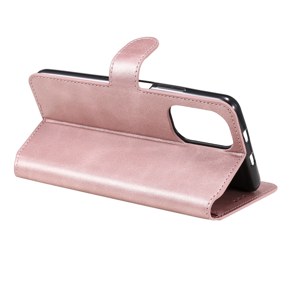 Calidad de Cuero de Stand de Billetera de Calidad Para Xiaomi Redmi K40 Pro / Redmi K40 / Poco F3 / Mi 11i - Oro Rosa