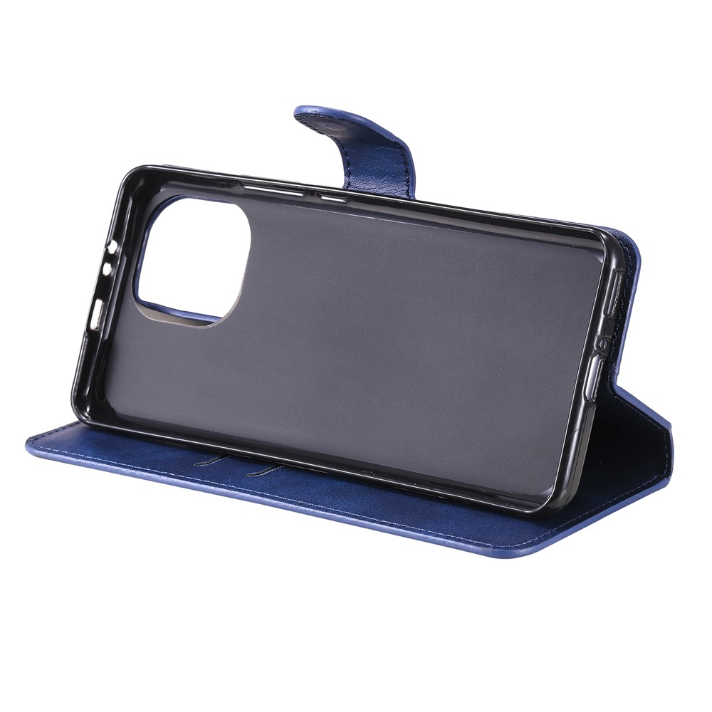 Full Protection Wallet Stand Flip Leather Phone Case for Xiaomi Mi 11 - Blue-6