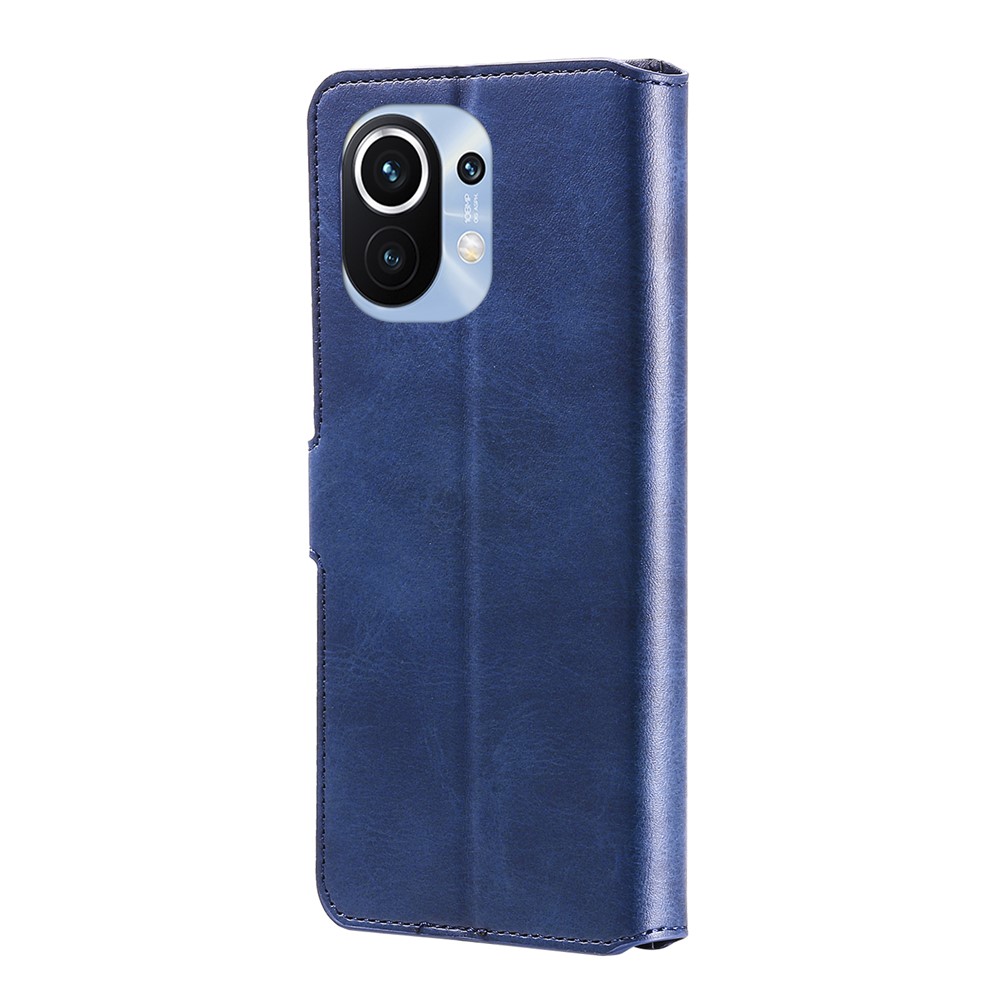 Full Protection Wallet Stand Flip Leather Phone Case for Xiaomi Mi 11 - Blue-9
