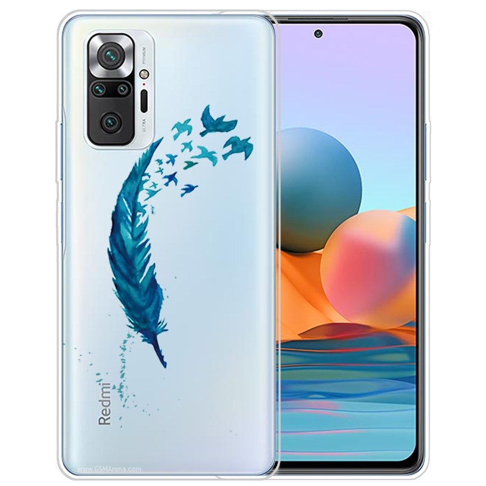 Drop Resistant Stylish Pattern Printing Well-Protected TPU Phone Case for Xiaomi Redmi Note 10 Pro/Note 10 Pro Max - Feather-1