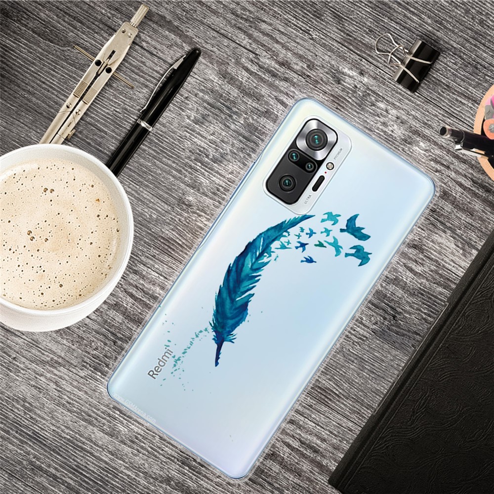 Drop Resistant Stylish Pattern Printing Well-Protected TPU Phone Case for Xiaomi Redmi Note 10 Pro/Note 10 Pro Max - Feather-2