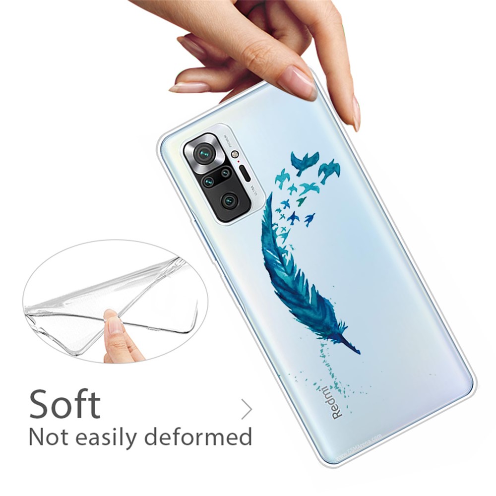 Drop Resistant Stylish Pattern Printing Well-Protected TPU Phone Case for Xiaomi Redmi Note 10 Pro/Note 10 Pro Max - Feather-3