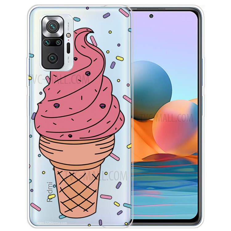 Drop Resistant Stylish Pattern Printing Well-Protected TPU Phone Case for Xiaomi Redmi Note 10 Pro/Note 10 Pro Max - Big Ice Cream-1