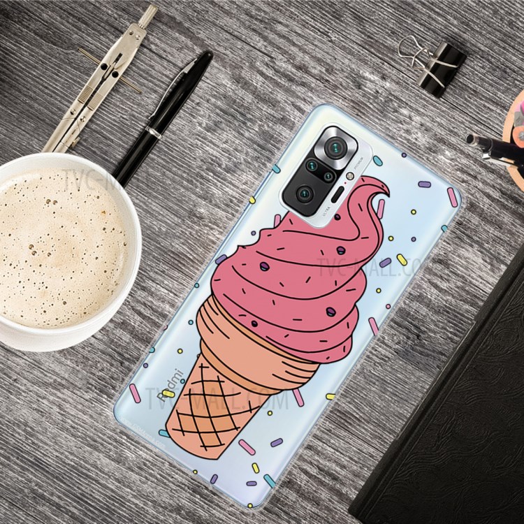 Drop Resistant Stylish Pattern Printing Well-Protected TPU Phone Case for Xiaomi Redmi Note 10 Pro/Note 10 Pro Max - Big Ice Cream-2