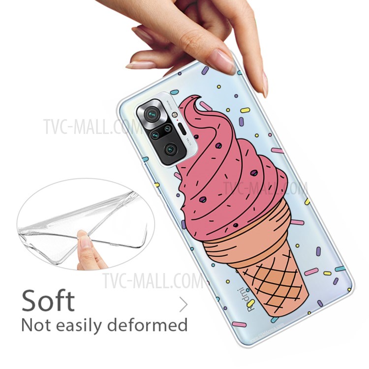 Drop Resistant Stylish Pattern Printing Well-Protected TPU Phone Case for Xiaomi Redmi Note 10 Pro/Note 10 Pro Max - Big Ice Cream-3