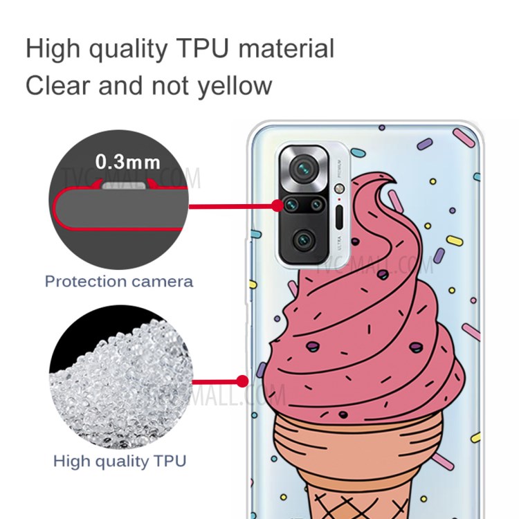Drop Resistant Stylish Pattern Printing Well-Protected TPU Phone Case for Xiaomi Redmi Note 10 Pro/Note 10 Pro Max - Big Ice Cream-4