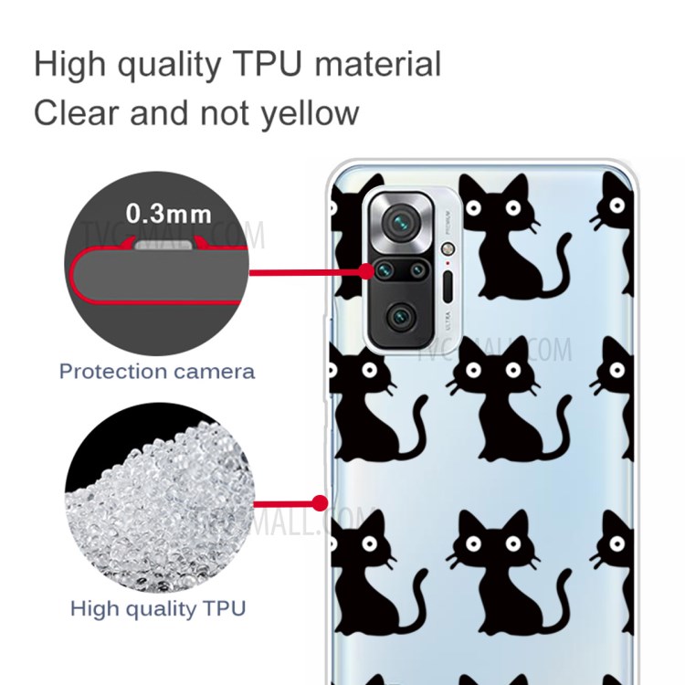 Drop Resistant Stylish Pattern Printing Well-Protected TPU Phone Case for Xiaomi Redmi Note 10 Pro/Note 10 Pro Max - Cats-4