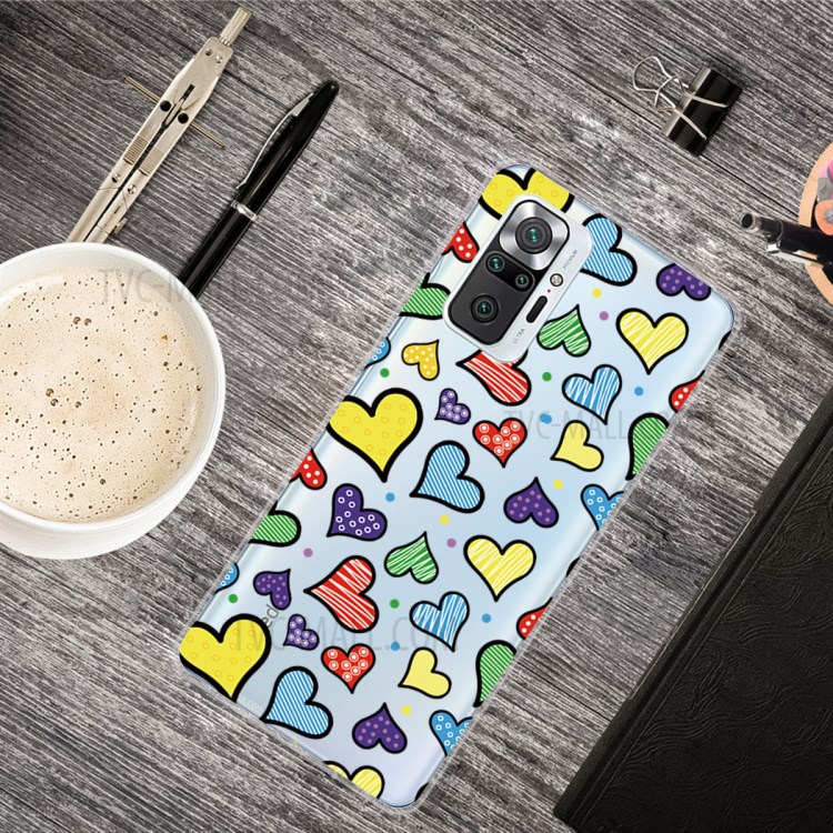 Drop Resistant Stylish Pattern Printing Well-Protected TPU Phone Case for Xiaomi Redmi Note 10 Pro/Note 10 Pro Max - Hearts-2