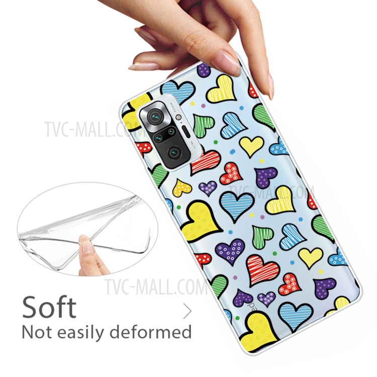 Drop Resistant Stylish Pattern Printing Well-Protected TPU Phone Case for Xiaomi Redmi Note 10 Pro/Note 10 Pro Max - Hearts-3