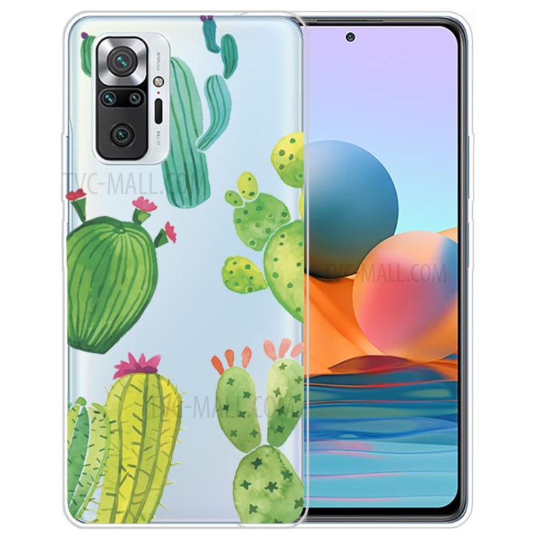Drop Resistant Stylish Pattern Printing Well-Protected TPU Phone Case for Xiaomi Redmi Note 10 Pro/Note 10 Pro Max - Cactus-1