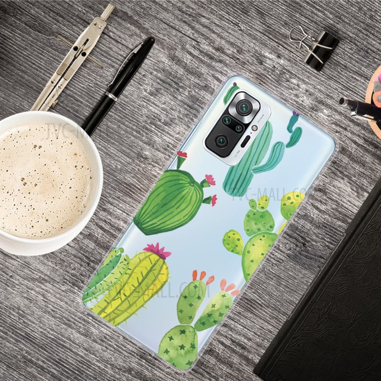 Drop Resistant Stylish Pattern Printing Well-Protected TPU Phone Case for Xiaomi Redmi Note 10 Pro/Note 10 Pro Max - Cactus-2