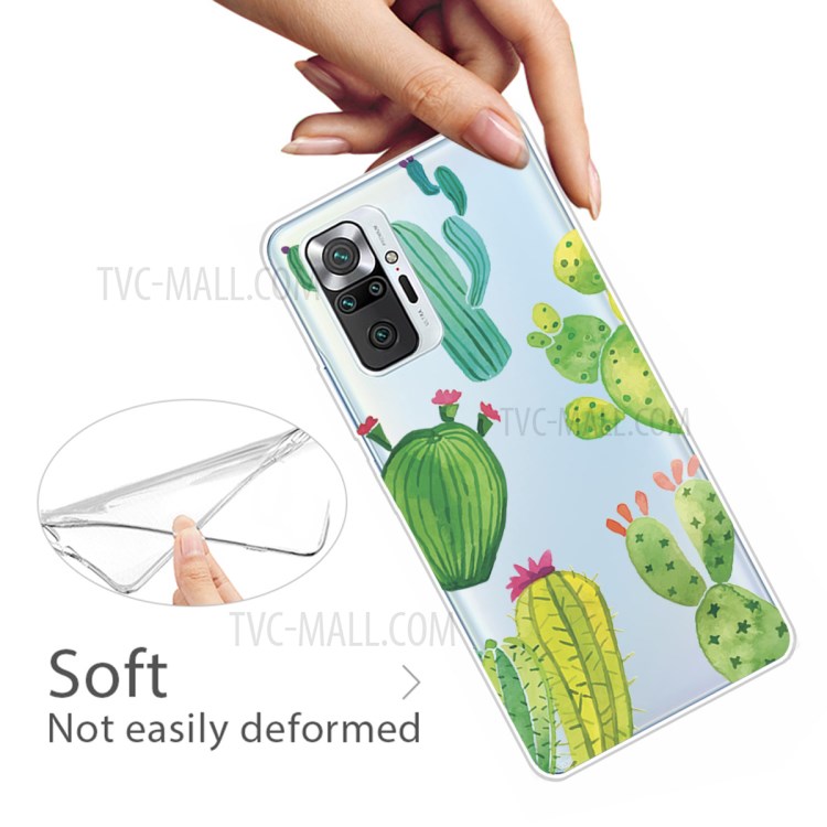 Drop Resistant Stylish Pattern Printing Well-Protected TPU Phone Case for Xiaomi Redmi Note 10 Pro/Note 10 Pro Max - Cactus-3