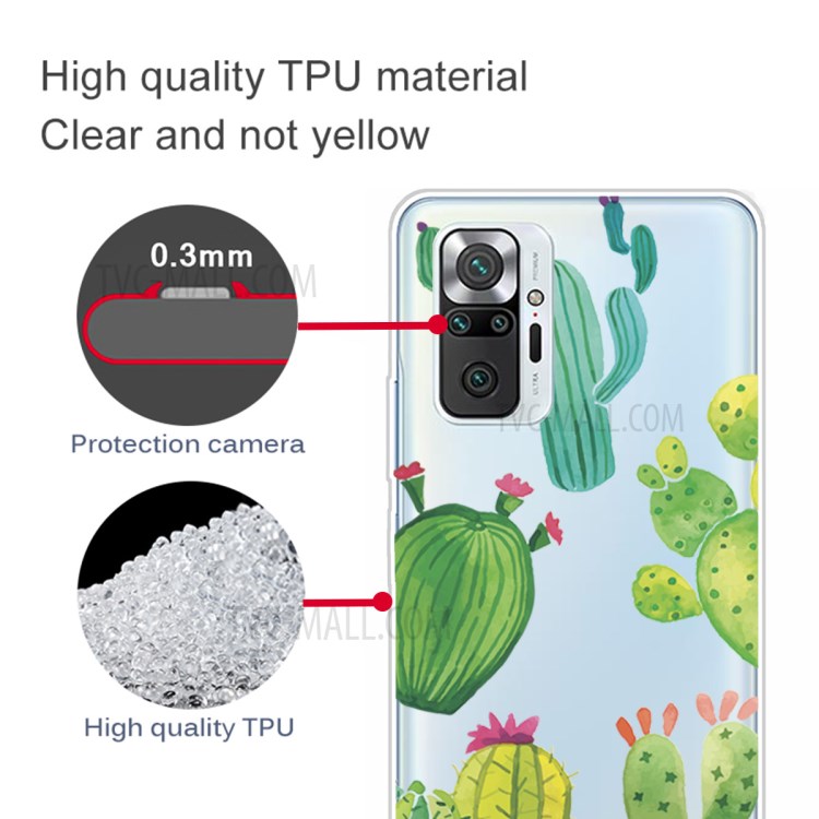 Drop Resistant Stylish Pattern Printing Well-Protected TPU Phone Case for Xiaomi Redmi Note 10 Pro/Note 10 Pro Max - Cactus-4