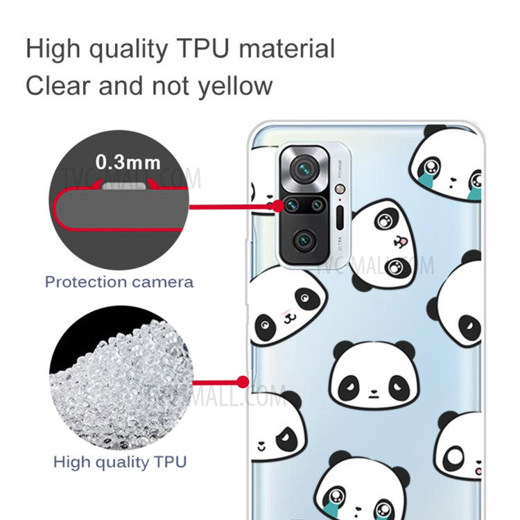 Drop Resistant Stylish Pattern Printing Well-Protected TPU Phone Case for Xiaomi Redmi Note 10 Pro/Note 10 Pro Max - Panda-4